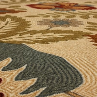 Soho Crewel Floral Spice nyomtatott terület szőnyeg szett készlet tartalmaz 1' 6x2' 1'8x5' és 5 'x7'