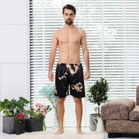 Férfi rakomány rövidnadrág, alkalmi laza selyem ihletésű nyomtatott pizsama férfi negyed hosszúságú rövidnadrág