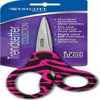 Westcott 8`` rózsaszín zebra olló