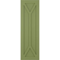 Ekena Millwork 15 W 69 H True Fit PVC San Carlos misszió stílusú rögzített redőnyök, moha zöld