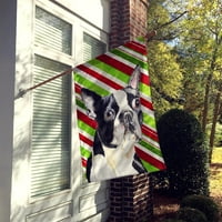 Caroline kincsei SC9320-zászló-szülő Boston Terrier Candy Cane Ünnep Karácsonyi zászló, Többszínű