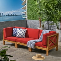 Kortárs otthon élő barna és piros Kortárs kézműves kültéri kanapé párnákkal