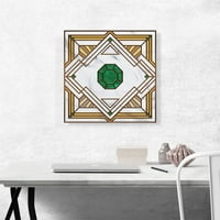 Art Deco Tan Jade zöld Design, fehér vászon Art Print-Méret: 18 18