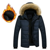 Férfi téli kapucnis kabát kabát, Kültéri Meleg vastag Design cipzáras zseb, kényelmes felsőruházat