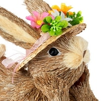 A húsvéti magasság megünneplésének módja a rózsaszín íj feküdése a Sisal Bunny asztali dekorációval