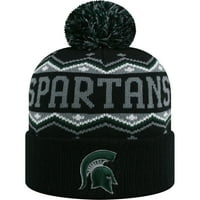 Michigan State Spartans Russell Athletic Athletic varrott, mandzsetta kötött kalap pommal - fekete szürke - osfa