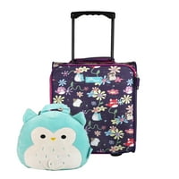 Squishmallows Winston Owl utazási szett 18 poggyász és 10 plüss hátizsákkal