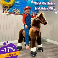 PonyCycle Ride-on Horse Toy mechanikus lovas ló fiúknak és lányoknak 3 éves korig-Barna
