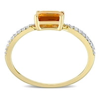 1- Carat T.G.W. Madeira Citrine és Carat T.W. Gyémánt 14KT sárga arany osztott szárú eljegyzési gyűrű
