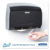 Scott® Essential JRT Extra hosszú fürdőszoba szövet, szeptikus széf, 2-rés, fehér, ft, tekercsek karton