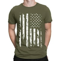 Yubnlvae pólók férfiaknak Férfi póló Függetlenség Napja 3D digitális nyomtatás alkalmi alap póló felsők hadsereg zöld