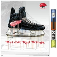 Detroit Red Wings-Csepegtető Korcsolya Fali Poszter, 22.375 34