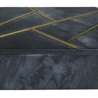 Decmode fekete márvány dekoratív bo arany lineáris vonalakkal, szám