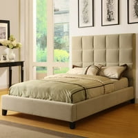 Curtis Queen Tufted Bed, taupe