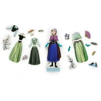 Disney Fagyasztott Anna hercegnő öltöztetős fa mágneses játékkészlet, 25db