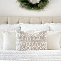 A Texas House Aspen Chenille Snowflake négyzet alakú dekoratív párnahuzat, 20 20
