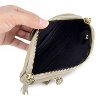 Bőr érme táska pénztárca női Mini utazási változás pénztárca, sárgabarack