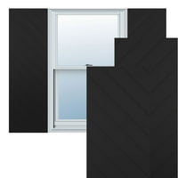 Ekena Millwork 18 W 54 H True Fit PVC átlós slat modern stílusú rögzített redőnyök, fekete