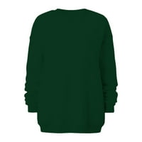 Penkiiy Női pulóver divat nő hosszú ujjú Kerek nyakú laza pulóver szilárd blúz felsők Zöld Y2K ruhák