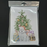 Caroline kincsei Ck8245gca7p West Highland White Terrier kiskutya Karácsonyi ajándékok és fa üdvözlőlapok és
