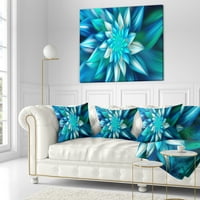 Designart Hatalmas kék fraktál virág - Virágos párna - 16x16