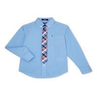 Izod Boys Two Tone Gingham Shirt & Tie 2-Csomag, Méretek 8-18