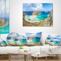 Designart Balos Beach, Kréta -sziget, Görögország - Túlméretes tengerparti dobás párna - 16x16