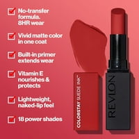 Revlon ColorStay Suede Tinta, beépített alapozó, E-vitaminnal átitatva, vízálló, Smudgeproof, matt szín, Power Trip,