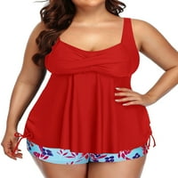 Chama Plus Size tankini fürdőruha a nők két Boyshorts fürdőruhák has ellenőrzés