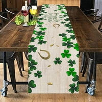 Szent Patrik napi ünnepi dekorációk beltéri ír Fesztivál asztali futó vászon Anti olaj könnyen tisztítható terítő digitális