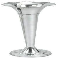 DecMode ezüst hagyományos trombita alakú Virágváza polírozott alumínium kivitelben, 8 W 22 H