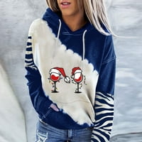 Kiplyki Clearance Kapucnis Női nyomtatott laza hosszú ujjú blúz divatos felsők Sweatershirt kapucnis pulóverek