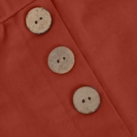 Női Pamut vászon Capri mandzsetta nadrág nyugodt magas elasztikus derék nadrág illik alkalmi Napi Divat szilárd gomb