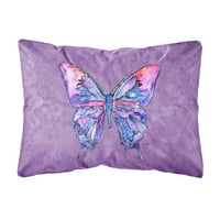 Carolines kincsek 8860PW pillangó lila vászon szövet dekoratív párna, 12h x16W, Többszínű