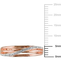 Gyémánt-Accent rózsaszín ródiummal bevont ezüst keresztező gyűrű