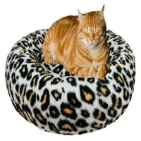 Bessie és Barnie Ultra Plush Deluxe Comfort Pet Dog & Cat Cheetah Snugle Bed