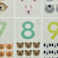 Hopscotch számok állati oktatási beltéri playmat szőnyeg, többszínű, 36 48