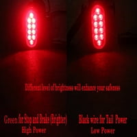 LED -es szilárd 6 felületre tartó ovális piros LED -es funkció fékmegállító fordulófaragok jelző jele vízálló teherautó