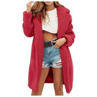 Kabátok Kabátok Női Galléros Őszi-Téli Kardigán Hosszú Ujjú Hajtóka Kétarcú Alkalmi Egyszínű Kabát