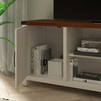 Flash bútorok Ayrith gyűjtemény polc Modern TV állvány, fehér dió
