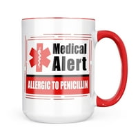 Neonblond orvosi riasztás piros allergiás a PENICILLIN bögre ajándék kávé Tea szerelmeseinek