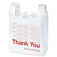 Univerzális Műanyag Köszönöm Bevásárló Táskák, 22, 0. mil, Fehér Piros, 1000 doboz