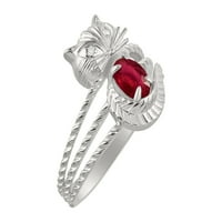 * RYLOS egyszerűen szórakoztató macska Red Ruby & Diamond Ring-július Birthstone. Nagy gyűrű Pinky, középső vagy mutató