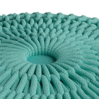 WyndenHall Holloway Kerek Kötött Pouf Aqua