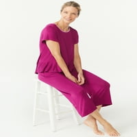JoySpun női fésűkagyló berendezése és Capri nadrág alváskészlet, 2 darab, S-tól 3X-ig