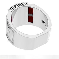Férfi Shriner 0. Sterling Ezüst Valódi Vörös Gránát Szabadkőműves Szabadkőműves Gyűrű