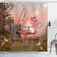 Alice Csodaországban Party dekorációk háttér zuhanyfüggöny Fantasy táj gomba Művészeti szövet szövet fürdőszoba készlet