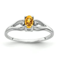 Primal arany karátos fehér arany 5x ovális citrin és gyémánt gyűrű