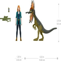 Jurassic World Dominion emberi, Dino Pack, Claire & Dilophosaurus akciófigura játékok