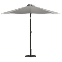 Flash bútorok 8 ' Szürke nyolcszög terasz esernyő és alap Állvánnyal